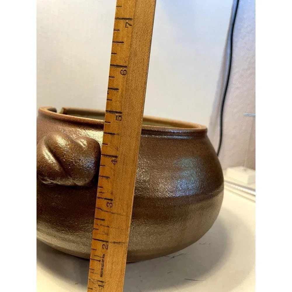 Studio Soup Tureen Lid 5 Bowls Pottery Clay Brown Gray‎ Artisan Signed